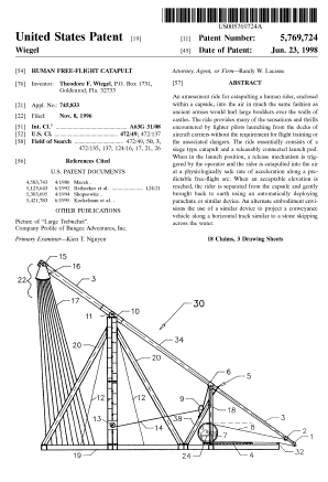 US Patent 5769724 Human Catapult