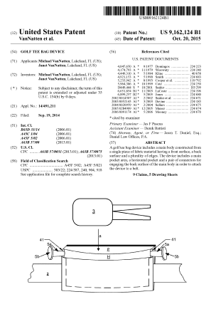 Golf Tee Bag Patent